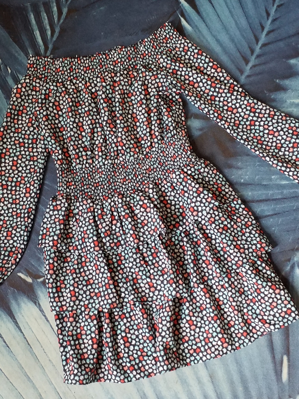 Michael Kors Navy Dress with Coral & Mint Floral Print